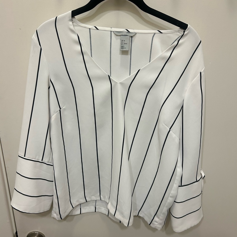 Black and White Striped Blouse